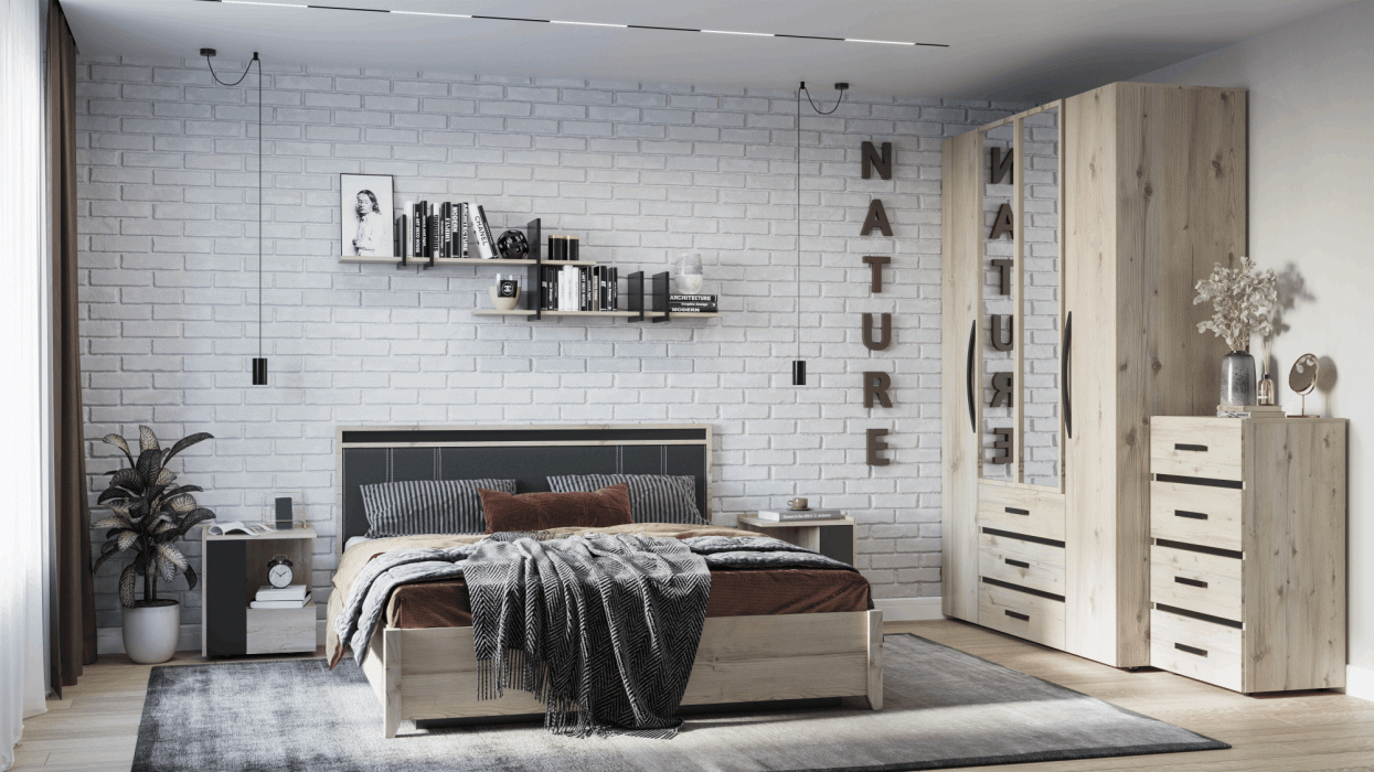 Кровати, Модульная система Nature (модуль 308) Кровать Люкс 1400+орт.осн