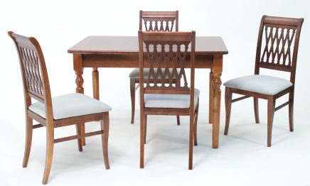 Обеденная группа Верди 120 со стульями Рич/ серый, Орех