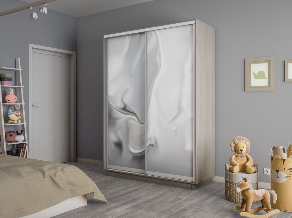 Шкафы-купе 2-х дверные, Шкаф-купе Экспресс 2-х дверный Фотопечать Шелк Стекла 120х60х220