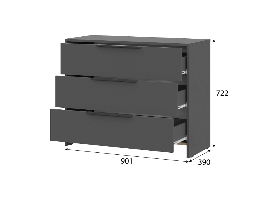 Комоды, Комод 3 ящика Камелия