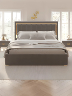 Мягкая кровать, Кровать Валенсия с подъемным механизмом 180х200 см велюр, золото