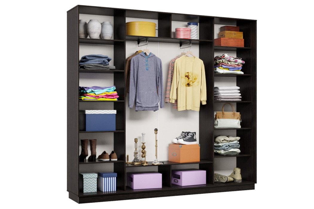 Шкафы-купе 3-х дверные, Шкаф-купе Премьер 57 (01ЗБ;01ЗБ;01ЗБ) фасады зеркало бронза/трёхдверный/Профиль чёрный муар