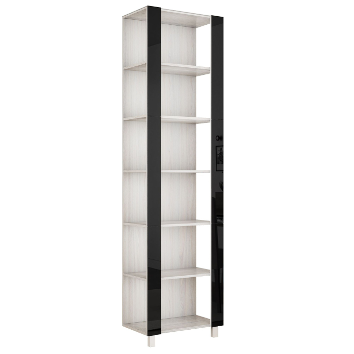 Открытые, Стеллаж модульный Универсальный 35х44х220 Черное стекло