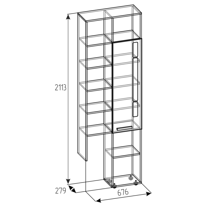 Открытые, Шкаф с открытыми полками Crown 22