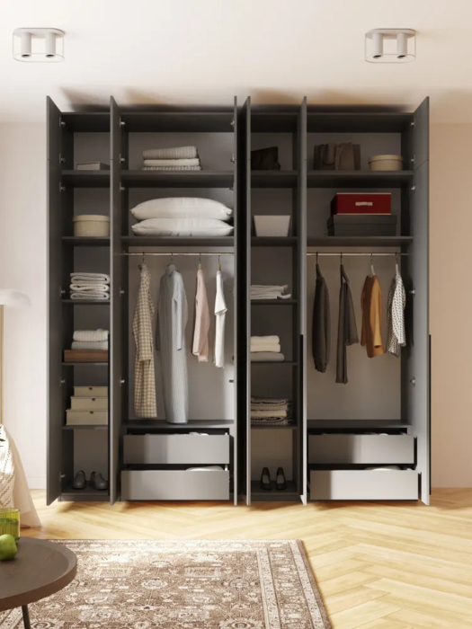 Шкафы распашные, Шкаф распашной 6-ти дверный с антресолью София 2600х2400х520 мм