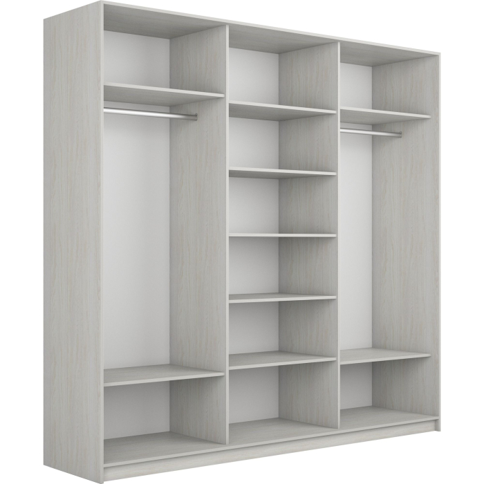 Шкафы-купе 3-х дверные, Шкаф-купе Прайм Широкий 3-х дверный Стекла хаки/Доводчики 240х57х230