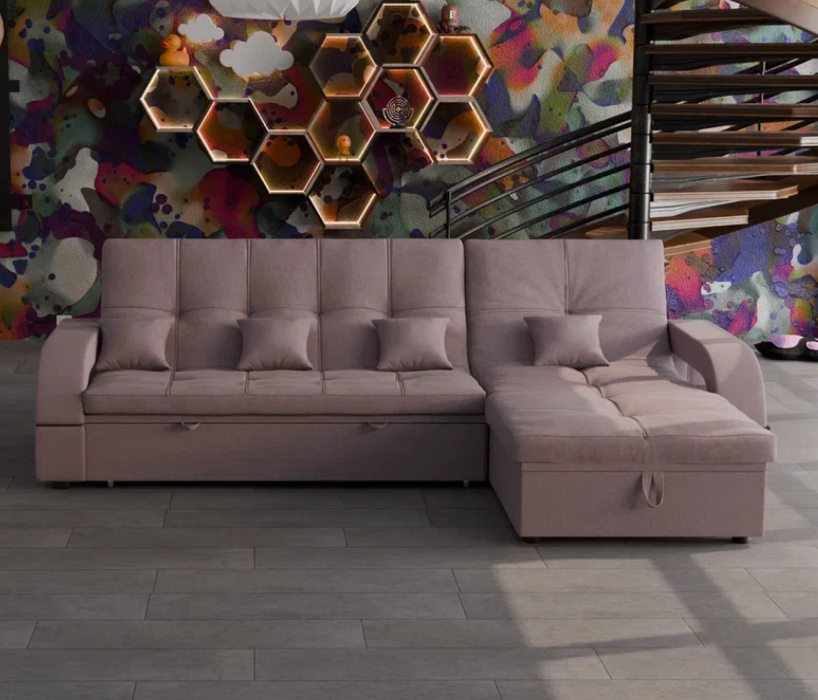 Диваны с ящиком для белья, Модульный диван Майами-2,микровелюр,антивандальная и водостойкая ткань,венеция