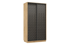 Шкафы-купе 2-х дверные, Шкаф-купе Премьер 11 (01РЧ;01РЧ) фасады ромб чёрный/двухдверный/Профиль чёрный муар
