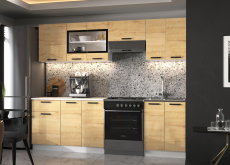 Кухонные гарнитуры, Кухня Хозяюшка 2,4 м Дуб вотан ЛДСП