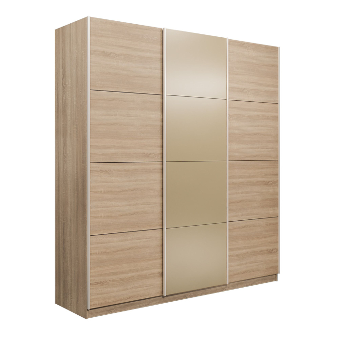 Шкафы-купе 3-х дверные, Шкаф-купе Эста 3-х дверный ДСП/Стекла фисташка/Доводчик 240х66х240