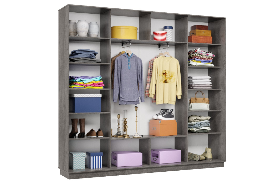 Шкафы-купе 3-х дверные, Шкаф-купе Премьер 59 (01ЗГ;01ЗГ;01ЗГ) фасады зеркало графит/трёхдверный/Профиль чёрный муар