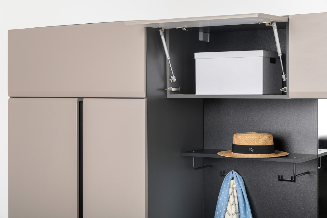 Шкафы распашные, Шкаф антресольный Сидней 16.314.03, антрацит, веллюто капучино