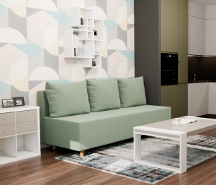 Прямой диван Лайт,еврокнижка,велюр