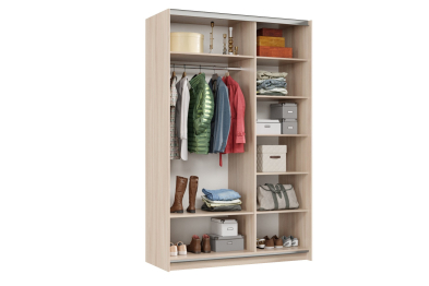 Шкаф-купе Smart 1424 2х дверный (фасады зеркало) профиль серебро