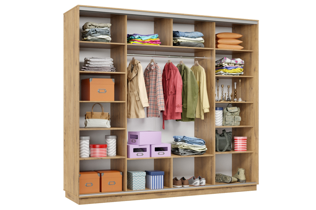 Шкафы-купе 3-х дверные, Шкаф-купе Премьер Лайт 58 (05;05;05) трехдверный