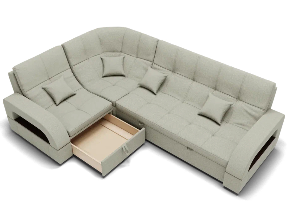 Диваны угловые в гостиную, Модульный диван Майами-3,микровелюр,антивандальная и водостойкая ткань,венеция