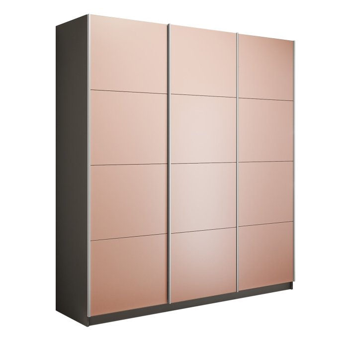 Шкафы-купе 3-х дверные, Шкаф-купе Прайм Широкий 3-х дверный Стекла пудра/Доводчики 240х57х230