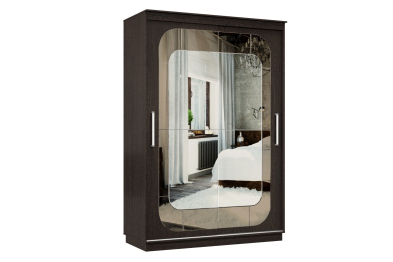 Шкаф-купе Премьер 10 двухдверный фасады Медиум, вставка бронза