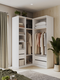 Угловой шкаф для одежды с ящиками София 2200х1300х520мм