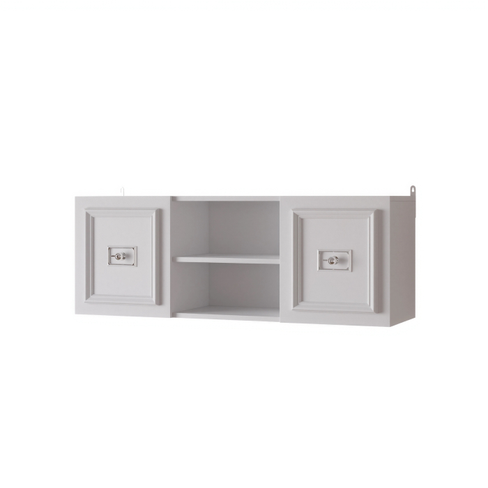 Настенные полки, Шкаф Валенсия навесной 110х35х40 см серебро