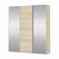 Шкафы-купе 3-х дверные, Шкаф Прайм трио 1ДСП+2 зеркало 2300х2100х570