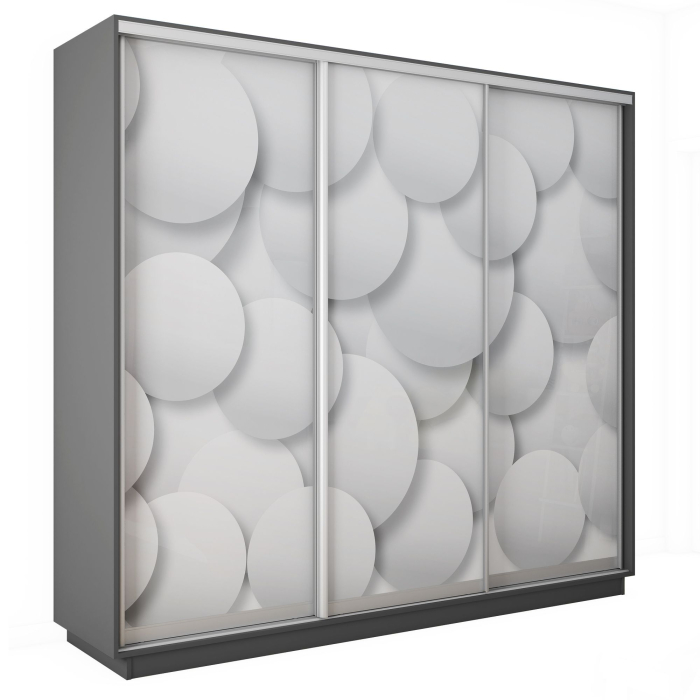 Шкафы-купе 3-х дверные, Шкаф-купе Экспресс 3-х дверный Фотопечать Шары Стекла 240х45х240