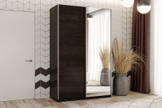 Шкафы-купе 2-х дверные, Шкаф-купе Smart 1222 2х дверный (фасады ЛДСП,зеркало) профиль серебро