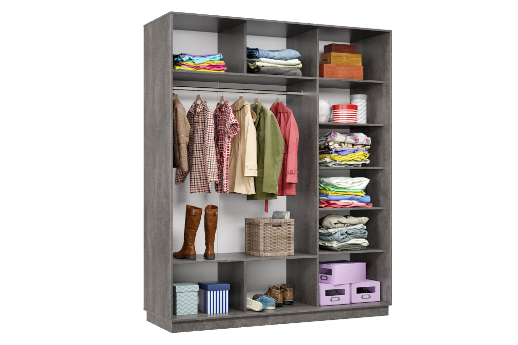 Шкафы-купе 3-х дверные, Шкаф-купе Премьер 24  (01РБ;01РБ;01РБ) фасады ромб белый/трёхдверный/Профиль чёрный муар