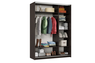 Шкаф-купе Smart 1622 2х дверный (фасады ЛДСП) профиль серебро