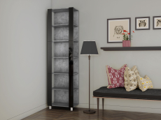 Открытые, Стеллаж модульный Универсальный 35х51х230 Черное стекло