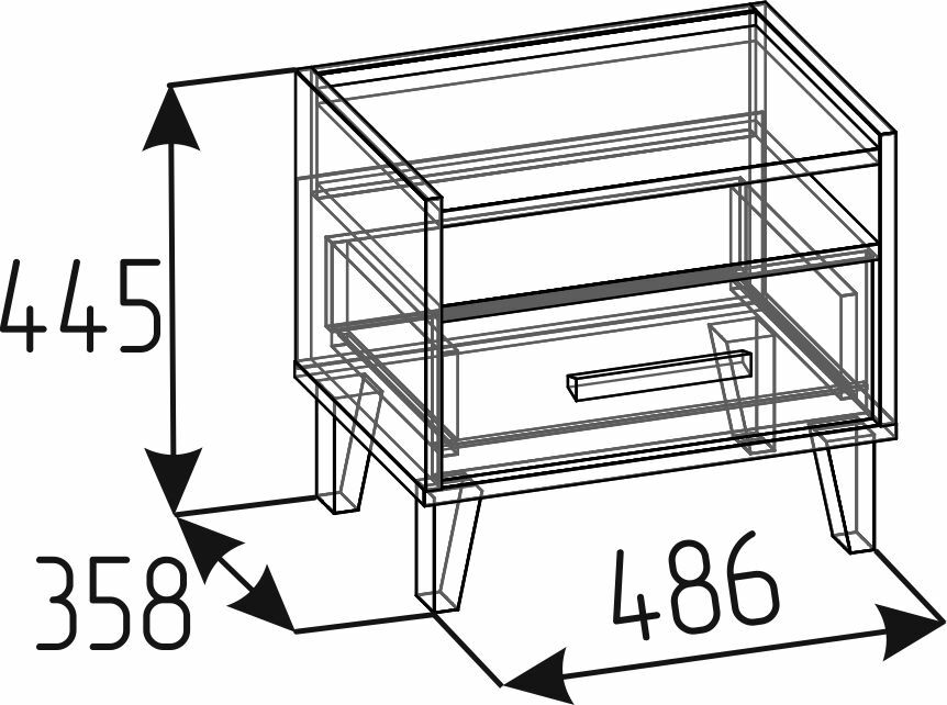 Прикроватные тумбы, Тумба прикроватная Айрис 41, дуб