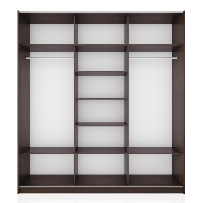 Шкафы-купе 3-х дверные, Шкаф-купе Прайм 3-х дверный Стекла черные/ДСП/Доводчики 210х57х230