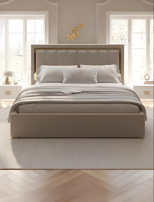 Мягкая кровать, Кровать Валенсия с подъемным механизмом 160х200 см велюр, золото