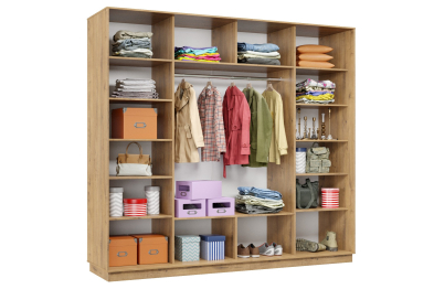 Шкаф-купе Премьер 58 (01ЗГ;01ЗГ;01ЗГ) фасады зеркало графит/трёхдверный/Профиль чёрный муар