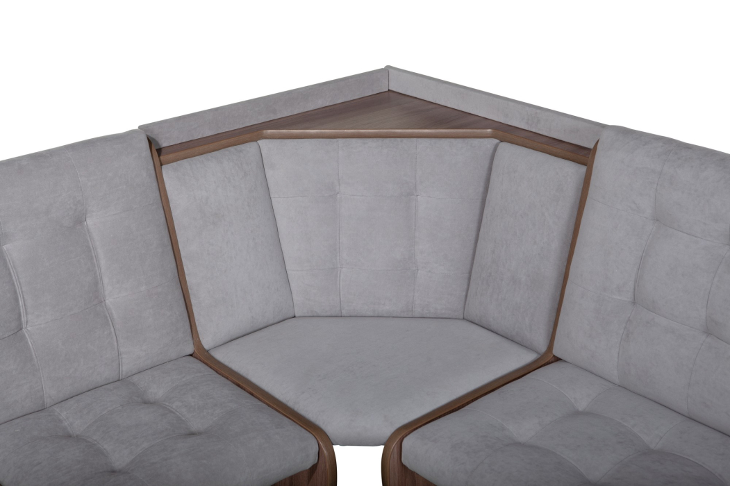 Кухонные уголки, Кухонный уголок Стиль 1Л (со столом СТ-2У) Ясень шимо темный / велюр