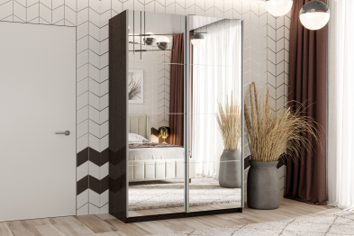 Шкаф-купе Smart 1622 2х дверный (фасады зеркало) профиль серебро
