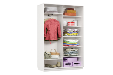 Шкаф-купе Премьер 03 (01РБ;01РБ) фасады ромб белый/двухдверный/Профиль чёрный муар