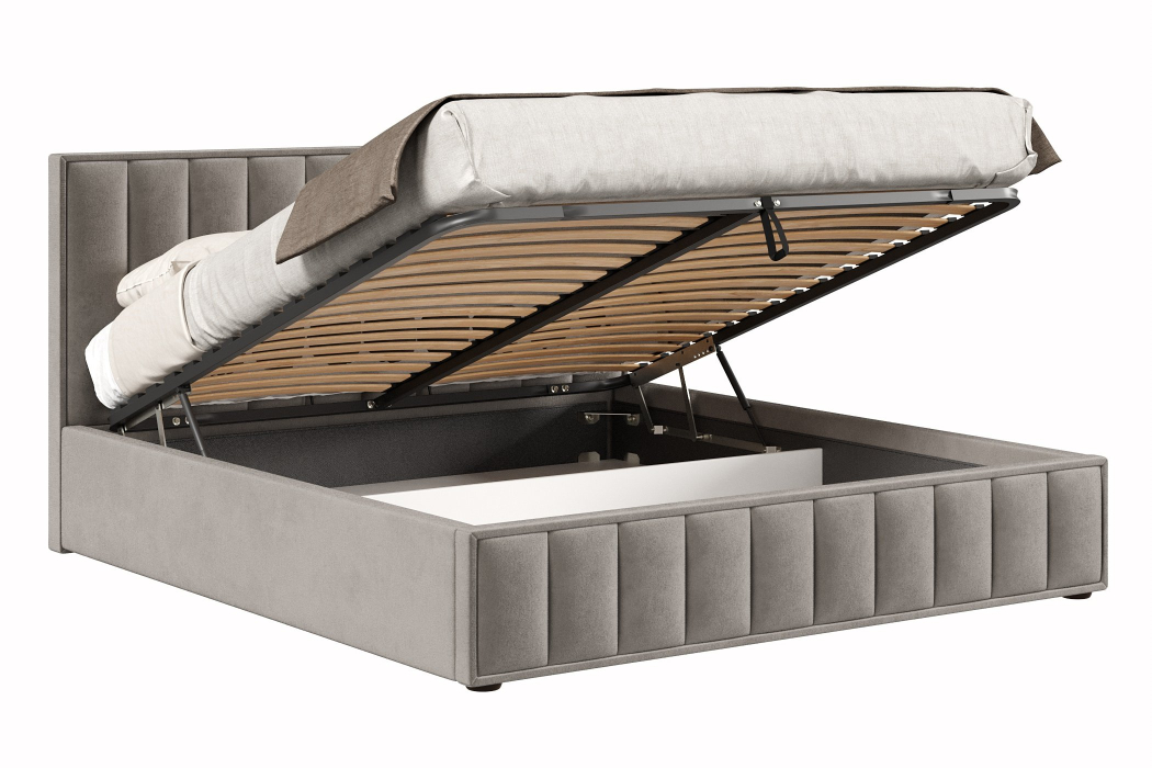 Мягкая кровать, Кровать Анкона 1800 с подъёмным механизмом, велюр