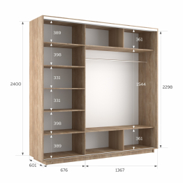 Шкаф-купе Экспресс 3-х дверный Фотопечать Ленты Стекла 210х60х240