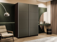 Шкафы-купе 2-х дверные, Шкаф-купе Прайм 2-х дверный Стекла хаки/Доводчики 140х57х230