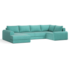 Диваны угловые в гостиную, Угловой диван Модерно П-образный, рогожка