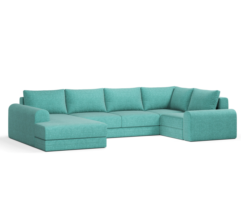 Диваны угловые в гостиную, Угловой диван Модерно П-образный, рогожка