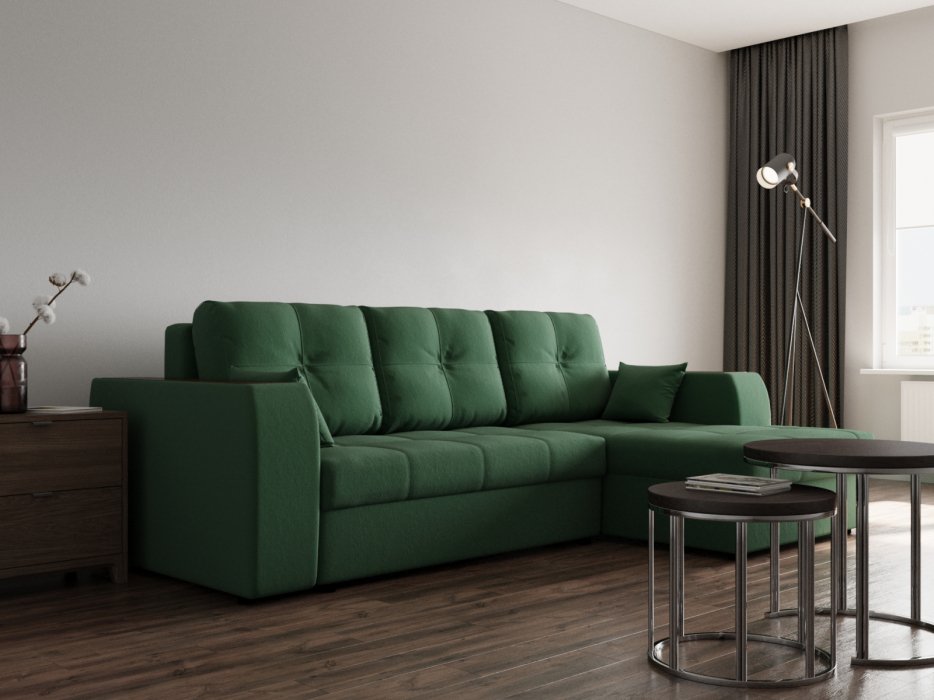 Диваны угловые в гостиную, Угловой диван Сенатор-3 ППУ, велюр