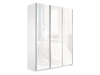 Шкаф-купе Прайм 3-х дверный Стекла белые/Доводчики 210х57х230