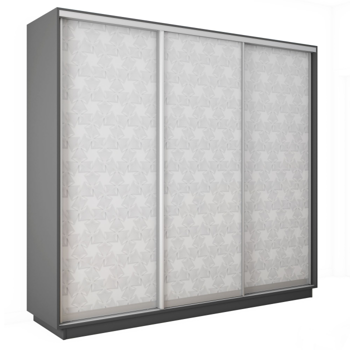 Шкафы-купе 3-х дверные, Шкаф-купе Экспресс 3-х дверный Фотопечать Калейдоскоп Стекла 210х60х240