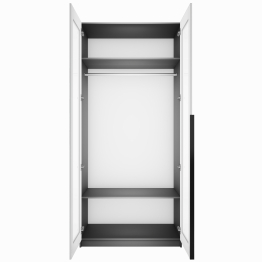 Шкаф распашной Е1 Локер 101x52.5x220 см, с белым стеклом