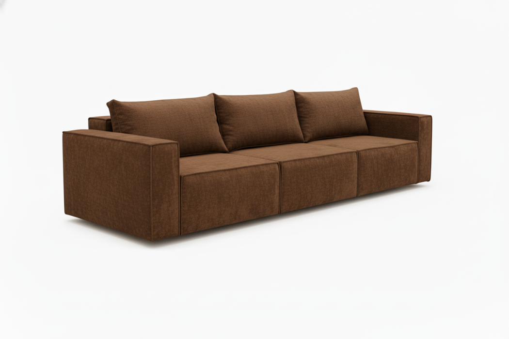 Диваны прямые, Диван-кровать Лофт 3-х модульный, плюш , с/м 145х266