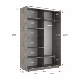 Шкаф-купе Экспресс 2-х дверный Фотопечать Квадрат Стекла 140х60х240