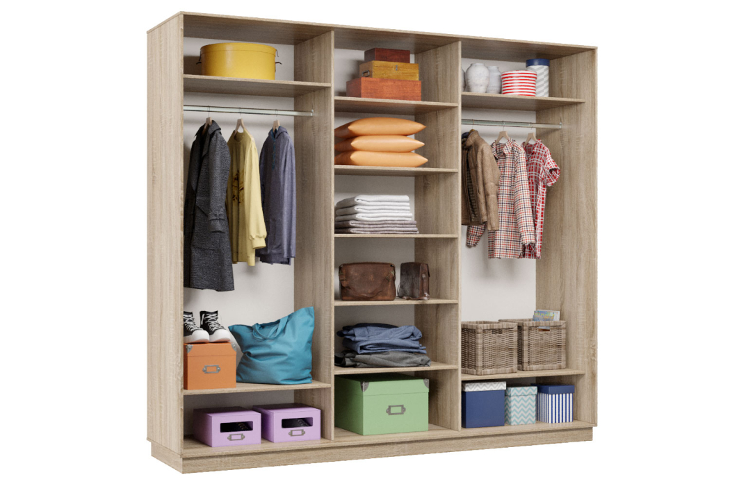 Шкафы-купе 3-х дверные, Шкаф-купе Премьер Лайт 56 (11;11;11) трехдверный