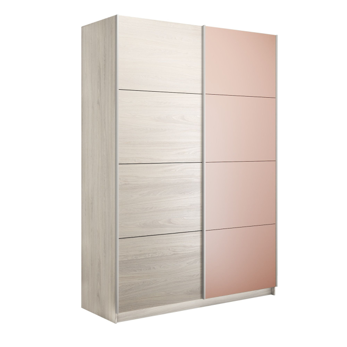 Шкафы-купе 2-х дверные, Шкаф-купе Прайм 2-х дверный ДСП/Стекло пудра/Доводчики 140х57х230